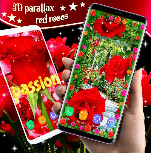 3D Red Rose Live HD Wallpaper screenshot 2