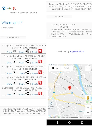 Where am I? GPS tracking app
