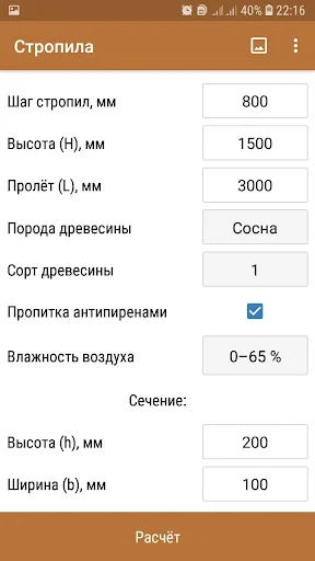 Стропила. Расчет на прочность screenshot 2