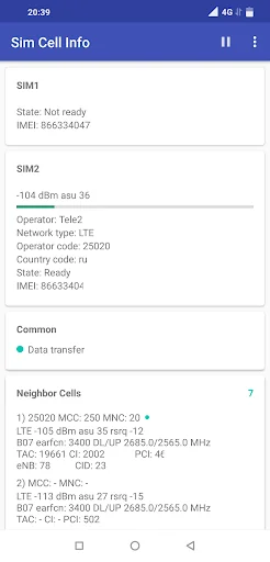 Sim Cell Info