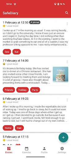 Diary & notes with a password screenshot 1