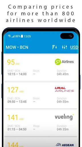 Airline ticket search screenshot 4