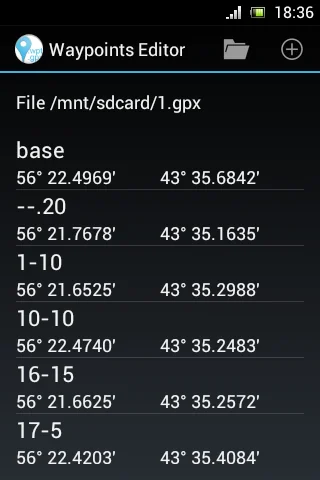 GPS Waypoints Editor screenshot 1