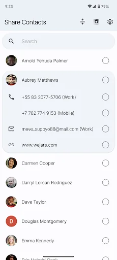 Share Contacts: Text, VCF, CSV