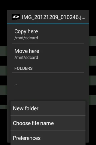 Send to SD card screenshot 2