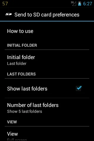 Send to SD card screenshot 3