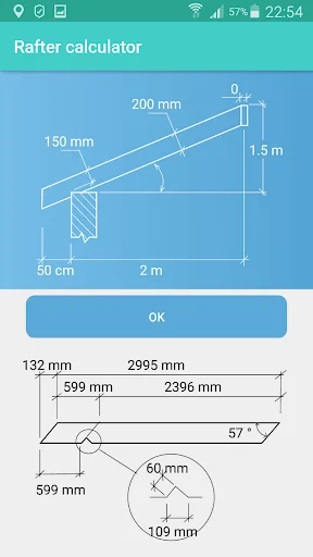 Rafter calculator screenshot 2