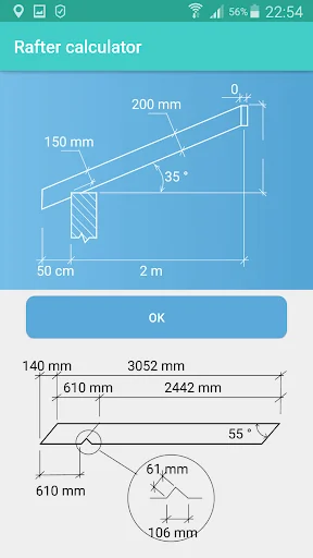 Rafter calculator screenshot 3