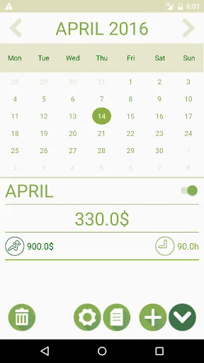 Tracking of salary and working screenshot 1