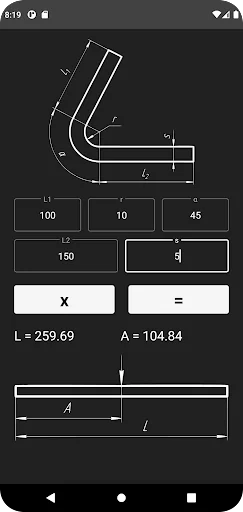 Metal Bending Calculator screenshot 2