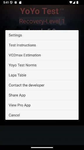 Yo-Yo Intermittent Test screenshot 4