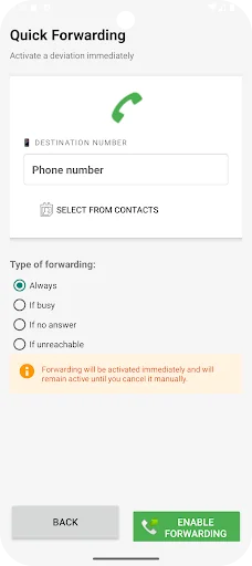 Call Forwarding  & scheduled screenshot 2