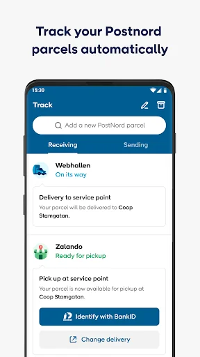 PostNord: Track & Send Parcels screenshot 1
