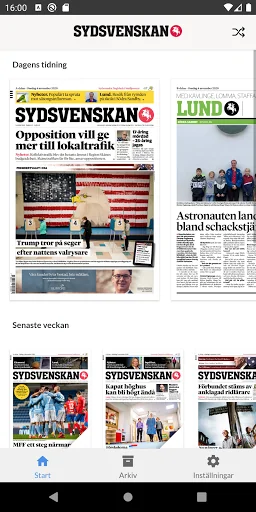 Sydsvenskan E-tidning screenshot 1