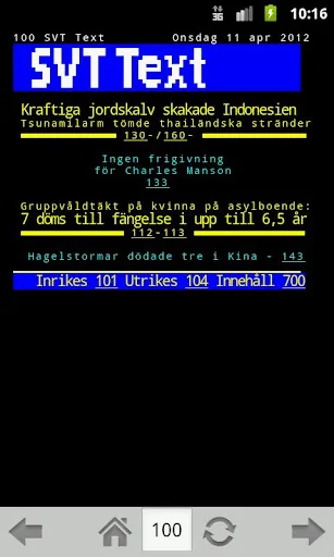 TextTV screenshot 1