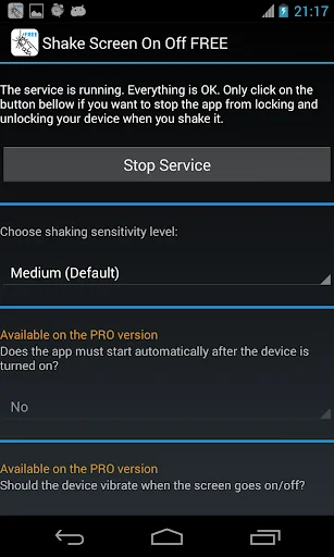 Shake Screen On Off screenshot 1