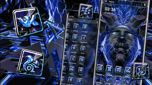 Abstract Blue Face Theme