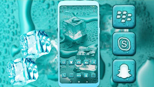 Ice Cubes Mint Launcher Theme screenshot 1