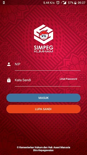 SIMPEG KEMENTERIAN HUKUM screenshot 1