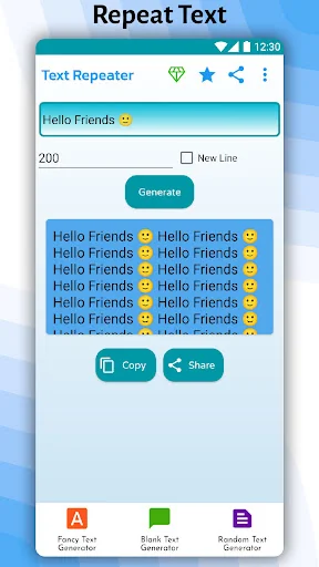 Text Repeater with Blank Text