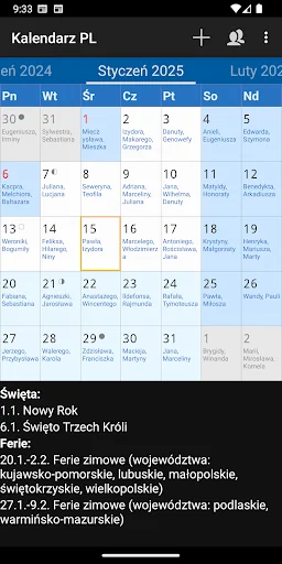 Kalendarz PL screenshot 1