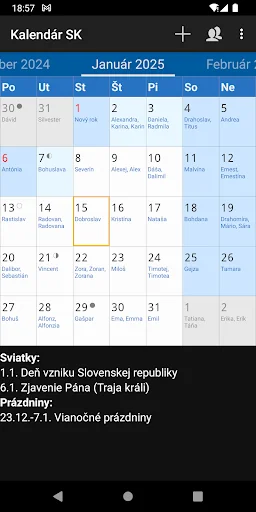 Kalendár SK