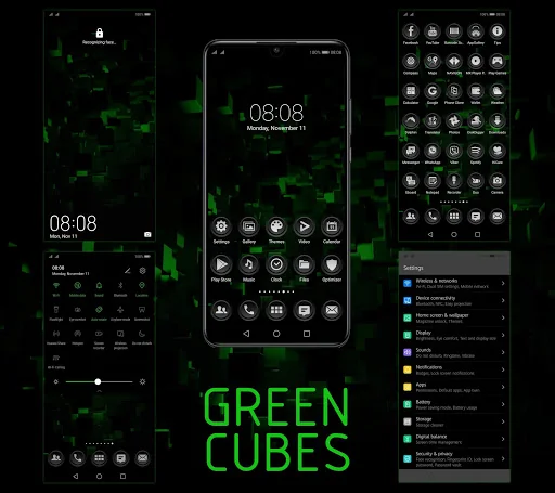 [EMUI 9.1]Green Cubes Theme