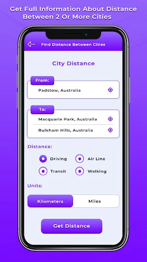 City Distance Calculator Map