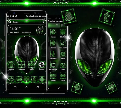 Alien Green Launcher Theme screenshot 1