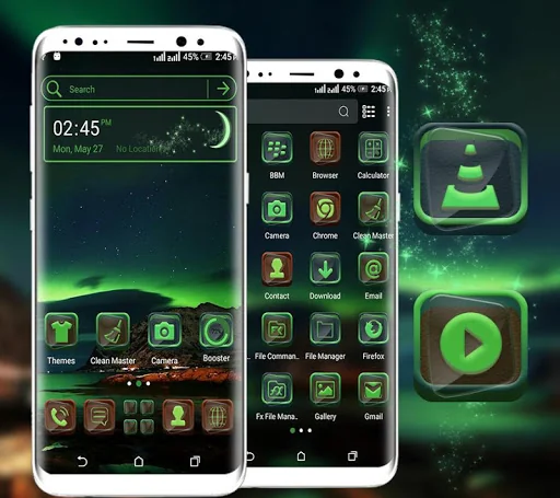 Green Aurora Launcher Theme