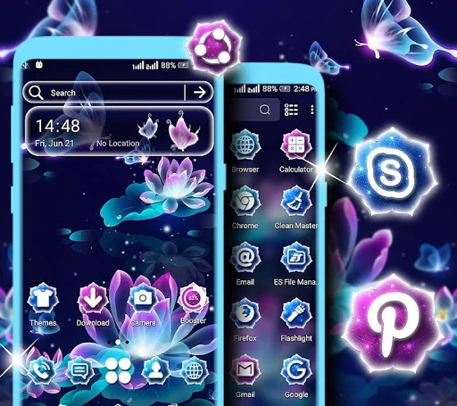 Neon Lotus Launcher Theme