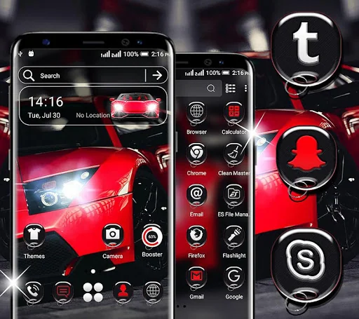 Red Car Launcher Theme