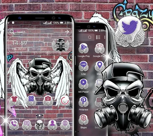 Skull Graffiti Launcher Theme