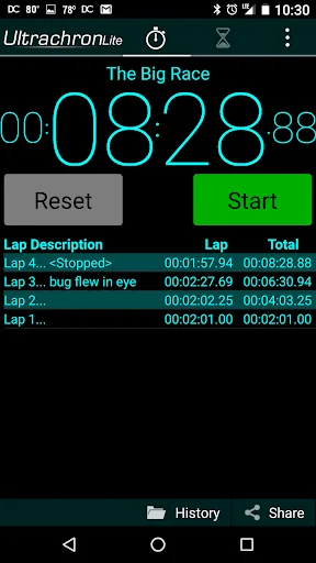 Ultrachron Stopwatch Lite screenshot 2