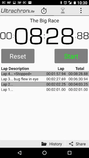 Ultrachron Stopwatch Lite screenshot 4