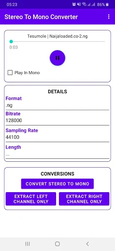 Stereo To Mono Converter -Left screenshot 3