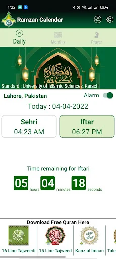 Sehr and iftar Timings Taj