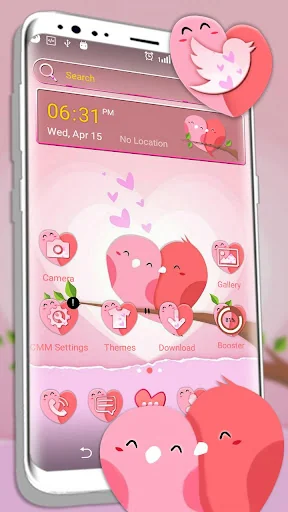 Love Heart Pink Launcher Theme