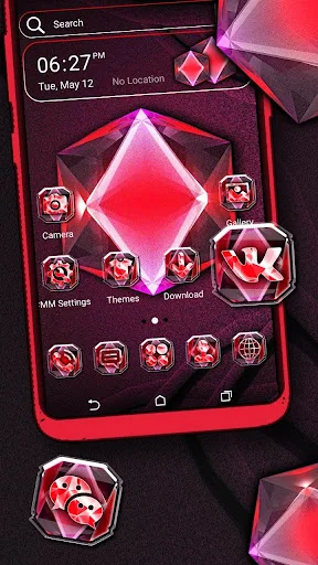 Red Diamond Launcher Theme screenshot 1