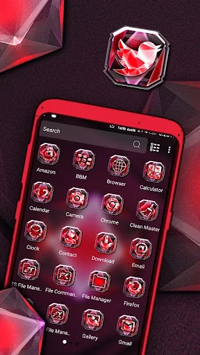 Red Diamond Launcher Theme screenshot 2