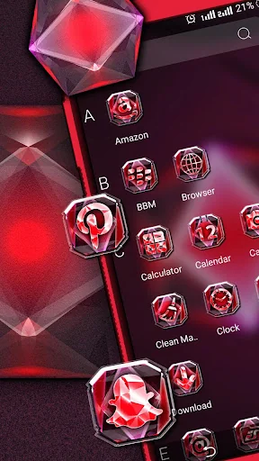 Red Diamond Launcher Theme screenshot 3
