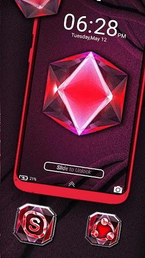 Red Diamond Launcher Theme screenshot 4