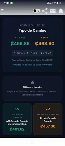 Tipo de Cambio Costa Rica screenshot 1