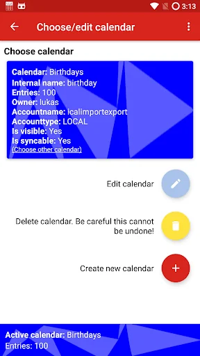 iCal Import/Export CalDAV screenshot 2