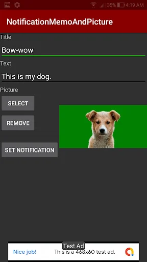 Notification Memo and Picture