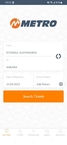 MetroTurizm Online Ticket Sale