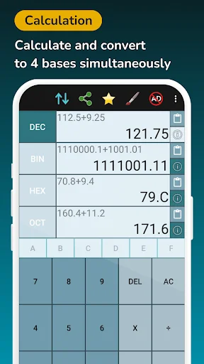 Binary Calculator Hex Decimal screenshot 1