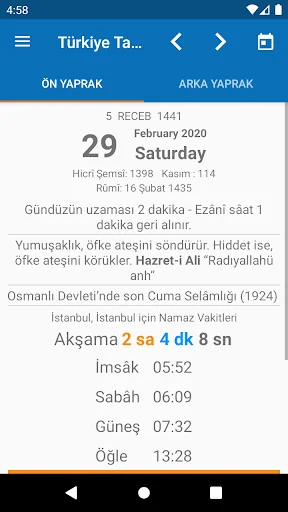 Türkiye Takvimi screenshot 1
