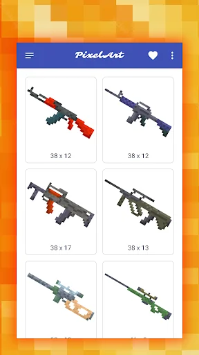 How to draw pixel weapons