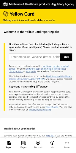 Yellow Card Scheme screenshot 1